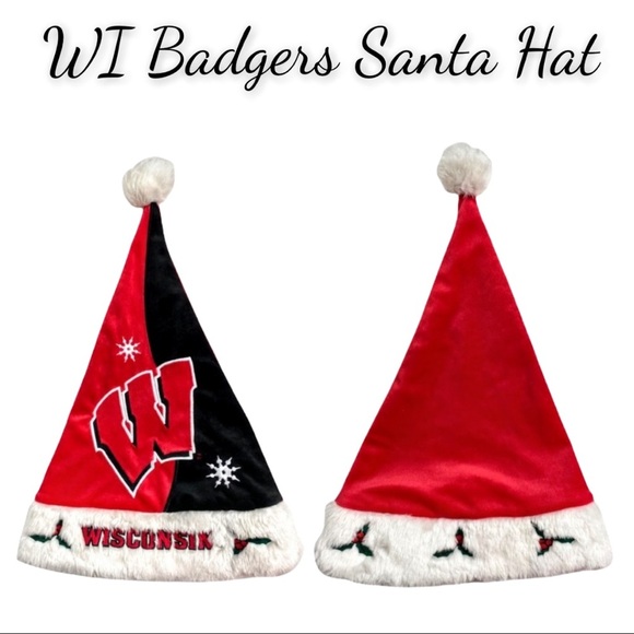 FOCO Wisconsin Badgers Logo Santa Hat - Picture 11 of 11